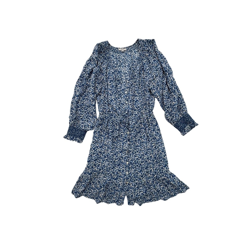 Rails Eliza Ice Chrysanthemum Cottagecore Boho Floral Mini Dress Blue S NWOT - Picture 2 of 9